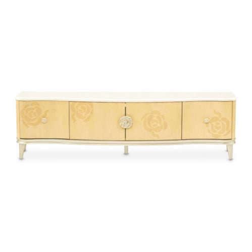 AICO Furniture Camellia Field Media Cabinet in Caramel - Visions in Furniture (La Mirada, CA)