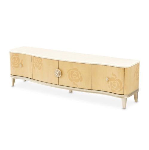 AICO Furniture Camellia Field Media Cabinet in Caramel - Visions in Furniture (La Mirada, CA)