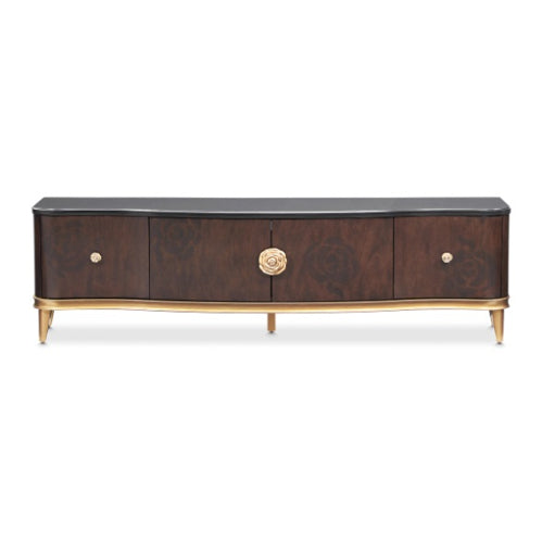AICO Furniture Camellia Field Media Cabinet in Warm Pecan - Visions in Furniture (La Mirada, CA)