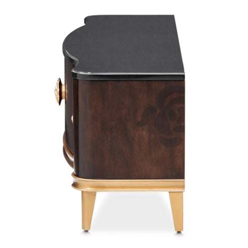 AICO Furniture Camellia Field Media Cabinet in Warm Pecan - Visions in Furniture (La Mirada, CA)