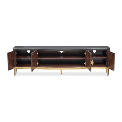 AICO Furniture Camellia Field Media Cabinet in Warm Pecan - Visions in Furniture (La Mirada, CA)