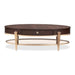 AICO Furniture Camellia Field Oval Cocktail Table in Warm Pecan - Visions in Furniture (La Mirada, CA)