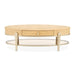 AICO Furniture Camellia Field Oval Cocktail Table in Caramel - Visions in Furniture (La Mirada, CA)