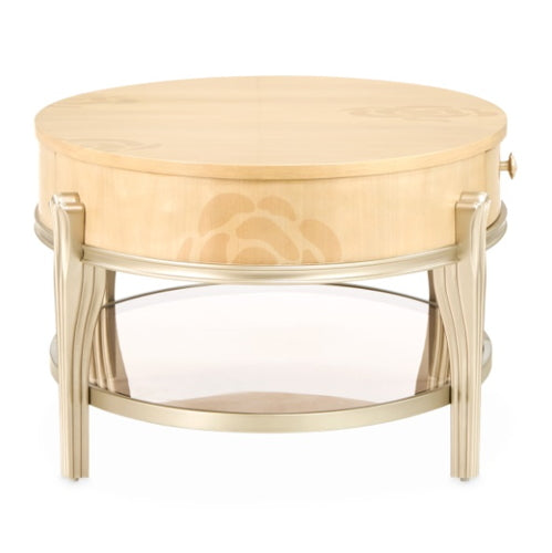 AICO Furniture Camellia Field Oval Cocktail Table in Caramel - Visions in Furniture (La Mirada, CA)