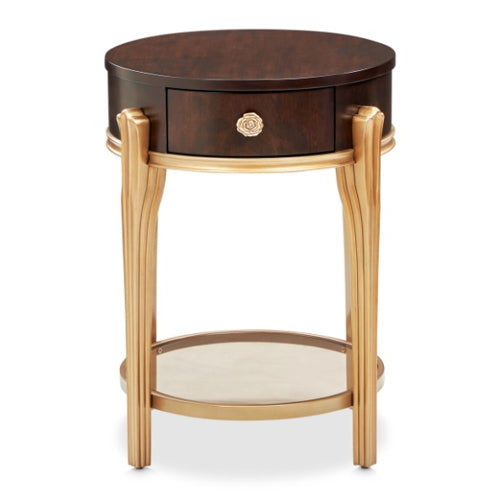 AICO Furniture Camellia Field End Table in Warm Pecan - Visions in Furniture (La Mirada, CA)
