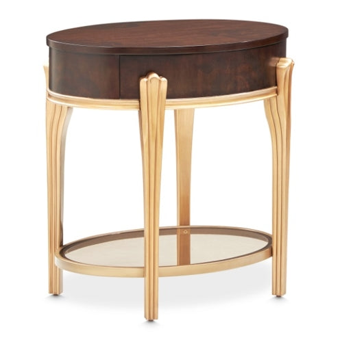 AICO Furniture Camellia Field End Table in Warm Pecan - Visions in Furniture (La Mirada, CA)