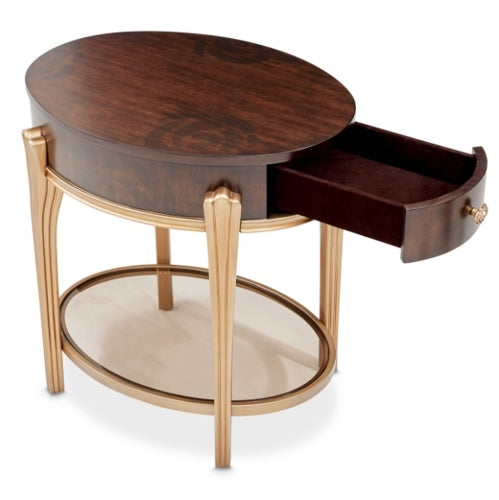 AICO Furniture Camellia Field End Table in Warm Pecan - Visions in Furniture (La Mirada, CA)