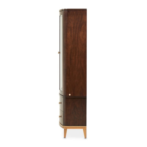 AICO Furniture Camellia Field Display Cabinet in Warm Pecan - Visions in Furniture (La Mirada, CA)