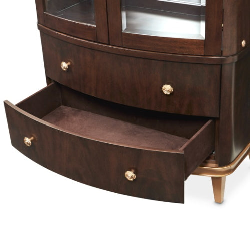 AICO Furniture Camellia Field Display Cabinet in Warm Pecan - Visions in Furniture (La Mirada, CA)
