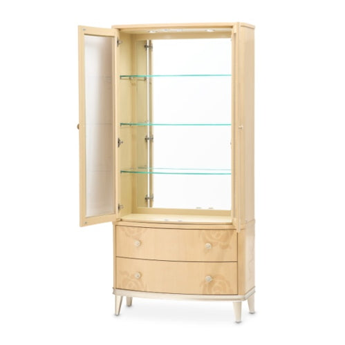 AICO Furniture Camellia Field Display Cabinet in Caramel - Visions in Furniture (La Mirada, CA)