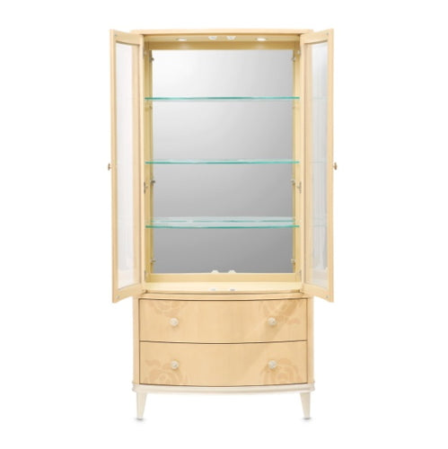 AICO Furniture Camellia Field Display Cabinet in Caramel - Visions in Furniture (La Mirada, CA)