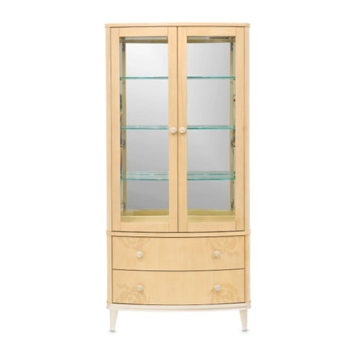 AICO Furniture Camellia Field Display Cabinet in Caramel - Visions in Furniture (La Mirada, CA)