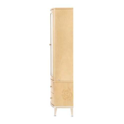 AICO Furniture Camellia Field Display Cabinet in Caramel - Visions in Furniture (La Mirada, CA)