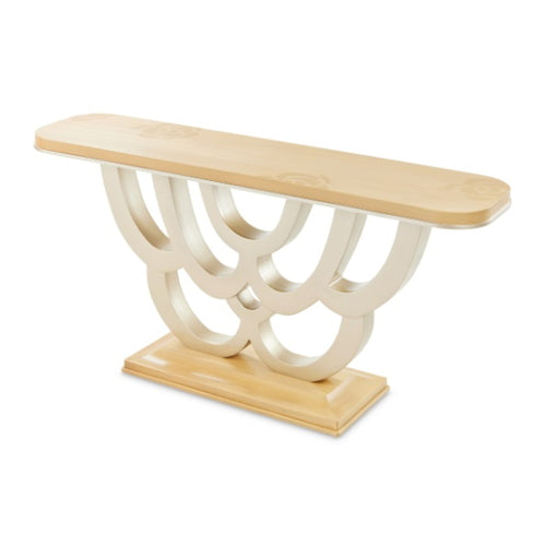 AICO Furniture Camellia Field Console Table in Caramel - Visions in Furniture (La Mirada, CA)