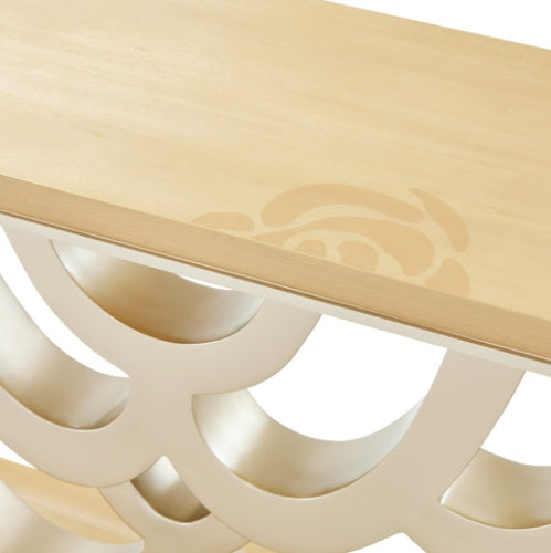 AICO Furniture Camellia Field Console Table in Caramel - Visions in Furniture (La Mirada, CA)