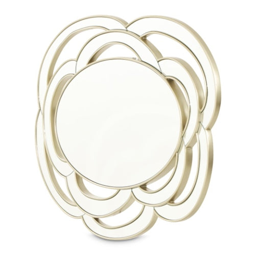 AICO Furniture Camellia Field Wall Mirror in Warm Pecan - Visions in Furniture (La Mirada, CA)