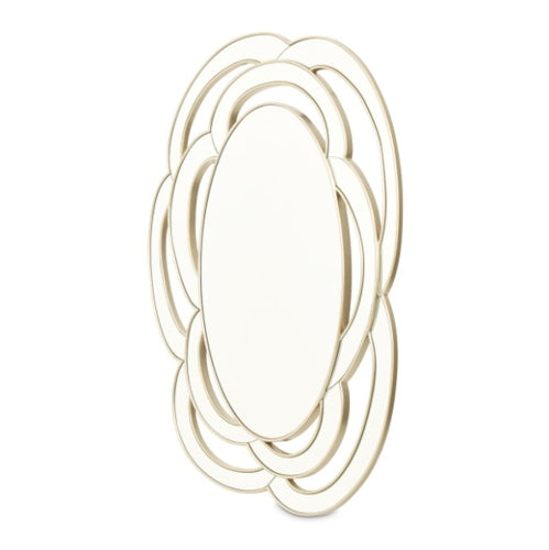 AICO Furniture Camellia Field Wall Mirror in Warm Pecan - Visions in Furniture (La Mirada, CA)