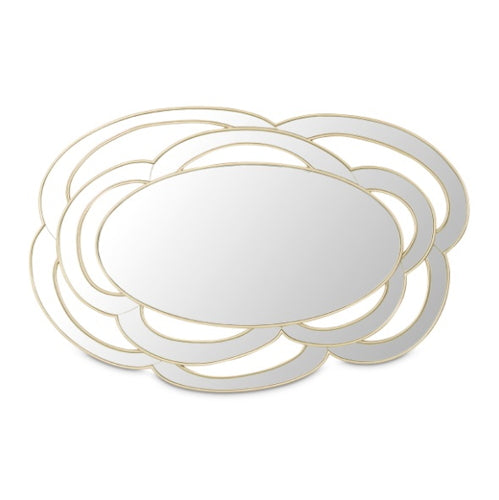 AICO Furniture Camellia Field Wall Mirror in Warm Pecan - Visions in Furniture (La Mirada, CA)