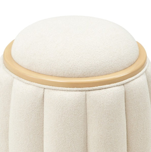 AICO Furniture Camellia Field Round Bench in Caramel - Visions in Furniture (La Mirada, CA)