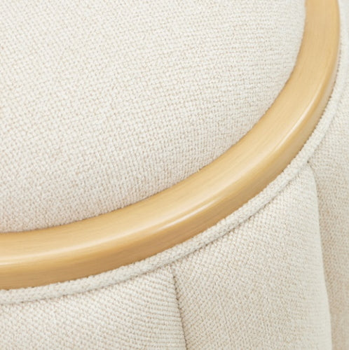 AICO Furniture Camellia Field Round Bench in Caramel - Visions in Furniture (La Mirada, CA)