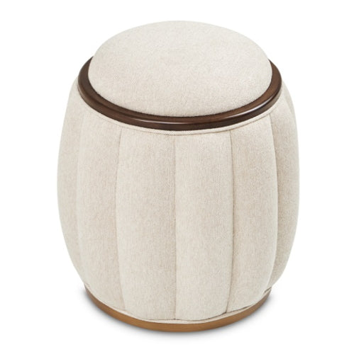 AICO Furniture Camellia Field Round Bench in Warm Pecan - Visions in Furniture (La Mirada, CA)
