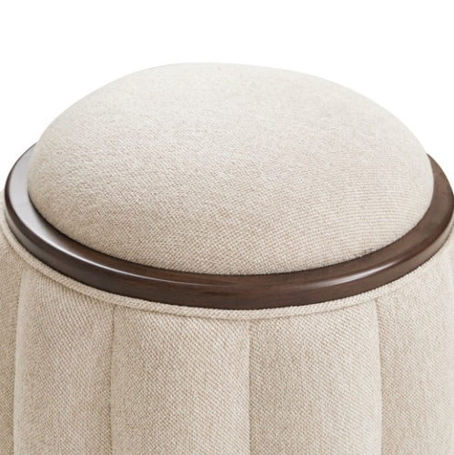 AICO Furniture Camellia Field Round Bench in Warm Pecan - Visions in Furniture (La Mirada, CA)