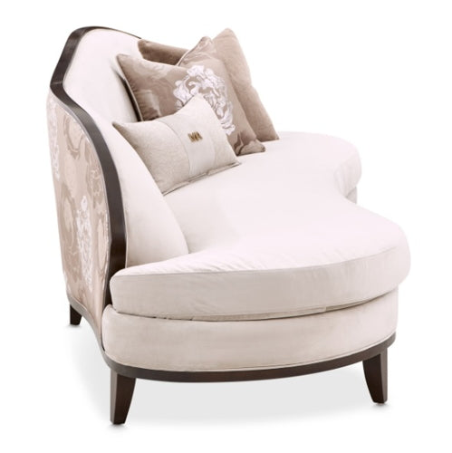 AICO Furniture Camellia Field Asymmetrical Sofa in Warm Pecan - Visions in Furniture (La Mirada, CA)