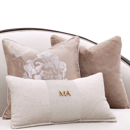 AICO Furniture Camellia Field Asymmetrical Sofa in Warm Pecan - Visions in Furniture (La Mirada, CA)