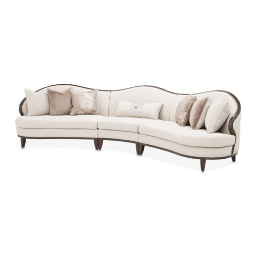 AICO Furniture Camellia Field LAF Loveseat Linen in Warm Pecan - Visions in Furniture (La Mirada, CA)