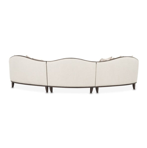 AICO Furniture Camellia Field RAF Loveseat Linen in Warm Pecan - Visions in Furniture (La Mirada, CA)