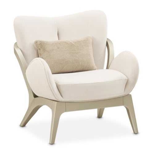 AICO Furniture Camellia Field Accent Chair Ivory in Caramel - Visions in Furniture (La Mirada, CA)