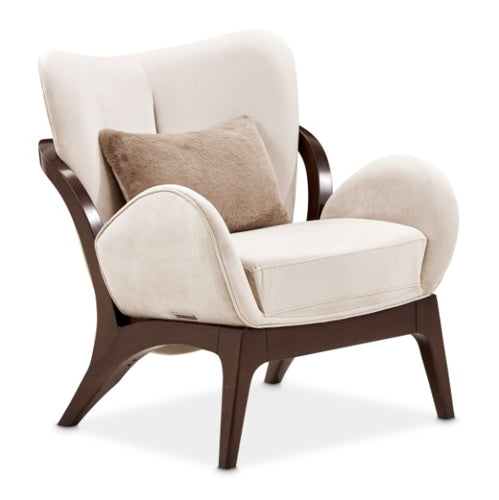 AICO Furniture Camellia Field Accent Chair Porchini in Warm Pecan - Visions in Furniture (La Mirada, CA)