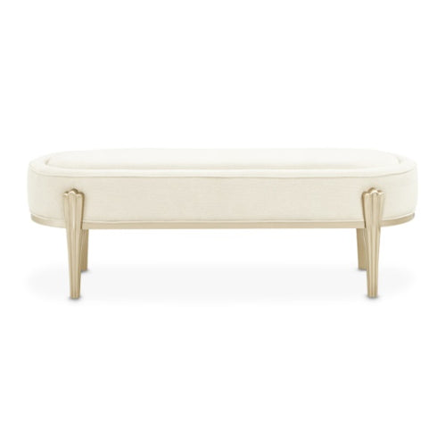 AICO Furniture Camellia Field Bench in Caramel - Visions in Furniture (La Mirada, CA)