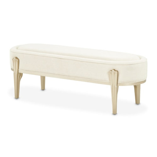 AICO Furniture Camellia Field Bench in Caramel - Visions in Furniture (La Mirada, CA)