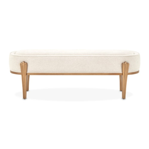 AICO Furniture Camellia Field Bench in Warm Pecan - Visions in Furniture (La Mirada, CA)