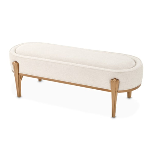 AICO Furniture Camellia Field Bench in Warm Pecan - Visions in Furniture (La Mirada, CA)