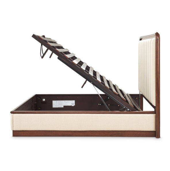 AICO Furniture Mason Park Queen Channel Tufted Bed in Umber - Visions in Furniture (La Mirada, CA)