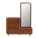 AICO Furniture Mason Park Offset Chest with Storage Mirror in Umber - Visions in Furniture (La Mirada, CA)