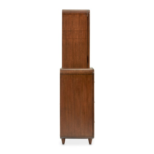 AICO Furniture Mason Park Offset Chest with Storage Mirror in Umber - Visions in Furniture (La Mirada, CA)
