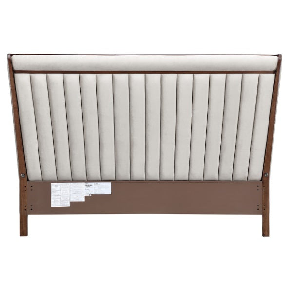 AICO Furniture Houston King Channel Tufted Bed in Walnut - Visions in Furniture (La Mirada, CA)