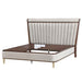 AICO Furniture Houston King Channel Tufted Bed in Walnut - Visions in Furniture (La Mirada, CA)