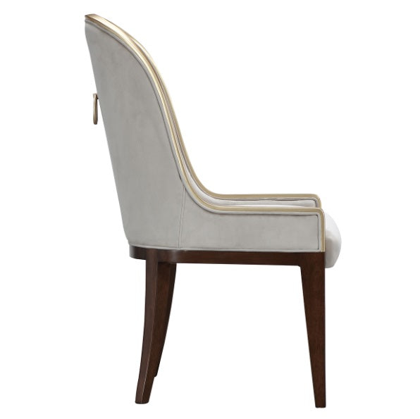 AICO Furniture Houston Assmebled Side Chair (Set of 2) in Walnut - Visions in Furniture (La Mirada, CA)