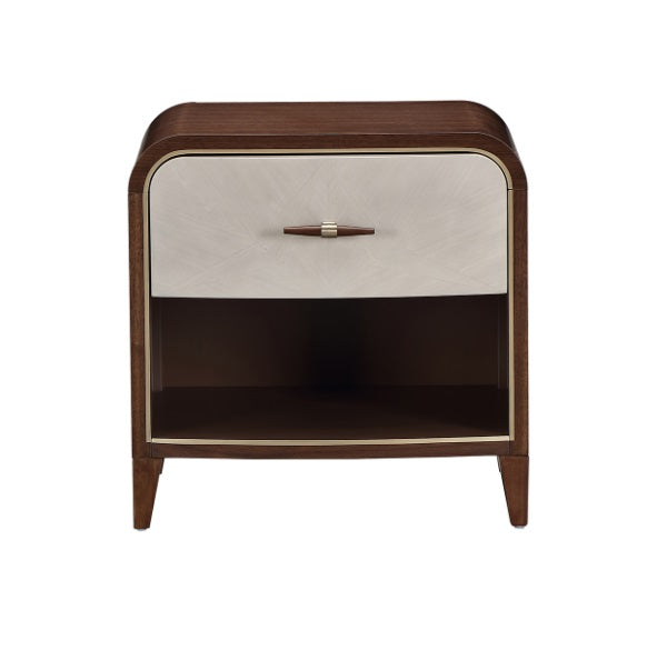AICO Furniture Houston Small Nightstand in Walnut - Visions in Furniture (La Mirada, CA)