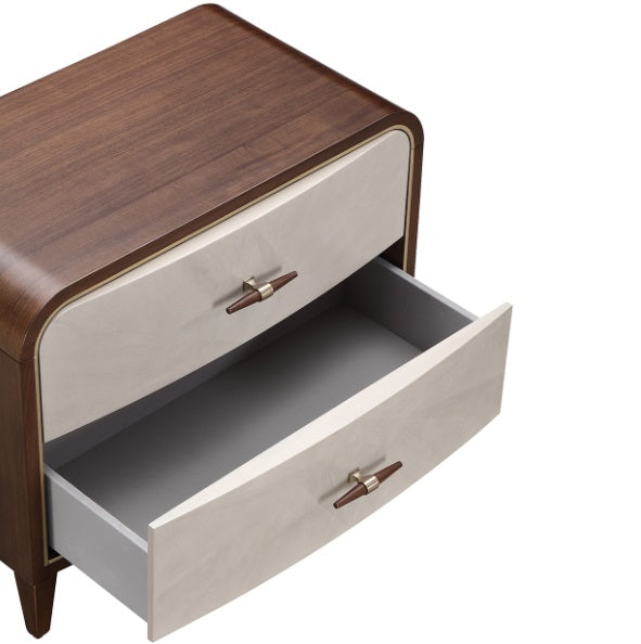 AICO Furniture Houston Large Nightstand in Walnut - Visions in Furniture (La Mirada, CA)