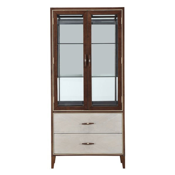 AICO Furniture Houston Display Cabinet in Walnut - Visions in Furniture (La Mirada, CA)
