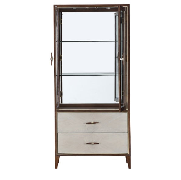 AICO Furniture Houston Display Cabinet in Walnut - Visions in Furniture (La Mirada, CA)
