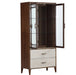 AICO Furniture Houston Display Cabinet in Walnut - Visions in Furniture (La Mirada, CA)