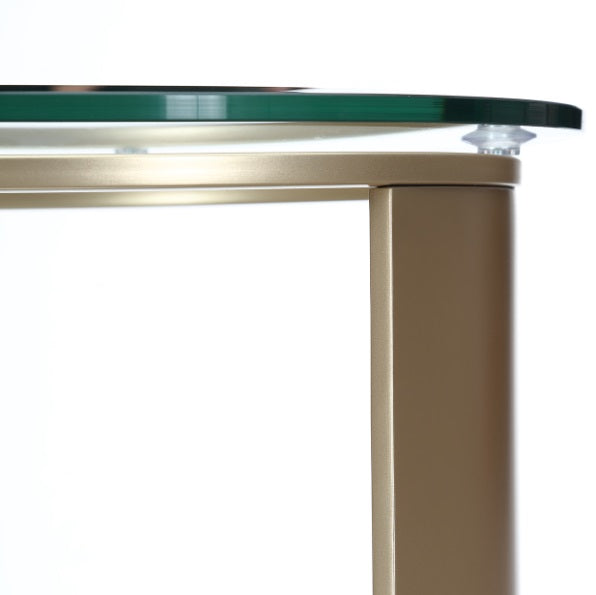 AICO Furniture Houston Chairside Table in Brushed Gold - Visions in Furniture (La Mirada, CA)