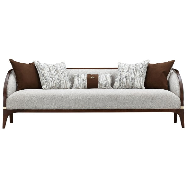 AICO Furniture Houston Sofa Pebble in Walnut - Visions in Furniture (La Mirada, CA)