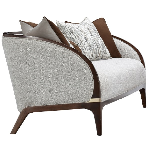AICO Furniture Houston Sofa Pebble in Walnut - Visions in Furniture (La Mirada, CA)